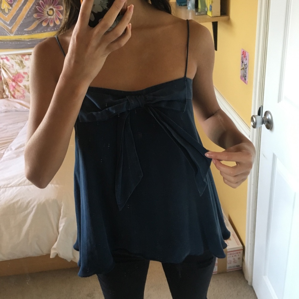Navy bow front cami
